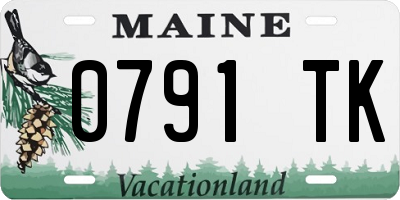 ME license plate 0791TK