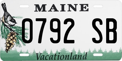 ME license plate 0792SB
