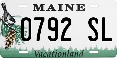 ME license plate 0792SL
