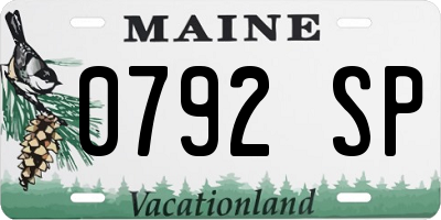 ME license plate 0792SP