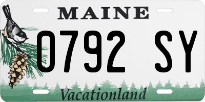 ME license plate 0792SY