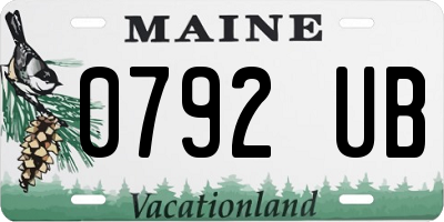 ME license plate 0792UB