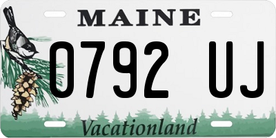 ME license plate 0792UJ