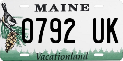ME license plate 0792UK