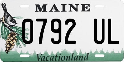 ME license plate 0792UL