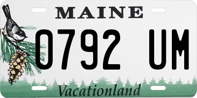 ME license plate 0792UM