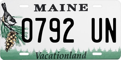 ME license plate 0792UN