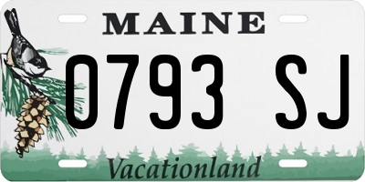 ME license plate 0793SJ