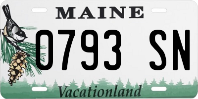 ME license plate 0793SN