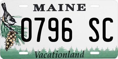ME license plate 0796SC