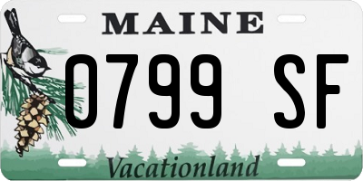 ME license plate 0799SF