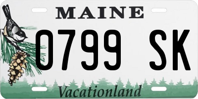 ME license plate 0799SK