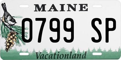 ME license plate 0799SP