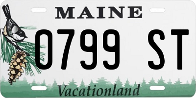 ME license plate 0799ST