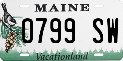 ME license plate 0799SW