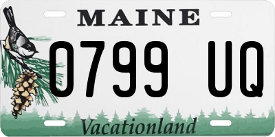 ME license plate 0799UQ