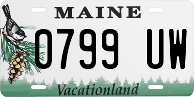ME license plate 0799UW