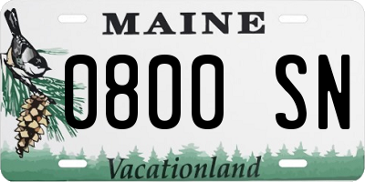 ME license plate 0800SN