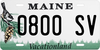 ME license plate 0800SV