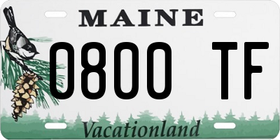 ME license plate 0800TF