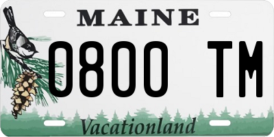 ME license plate 0800TM