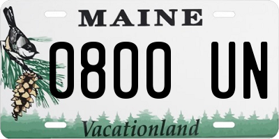 ME license plate 0800UN