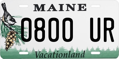 ME license plate 0800UR
