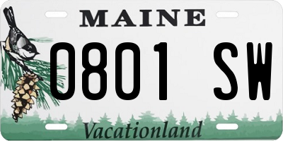 ME license plate 0801SW