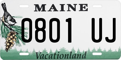 ME license plate 0801UJ