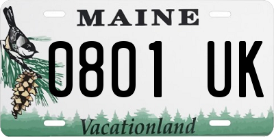ME license plate 0801UK