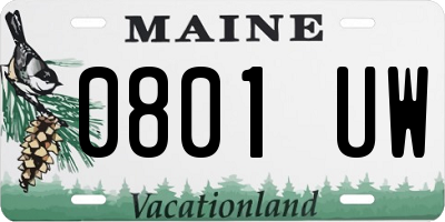 ME license plate 0801UW