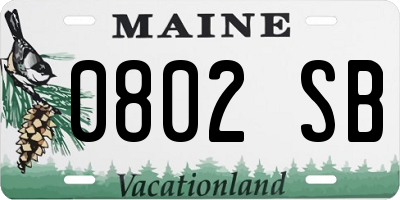 ME license plate 0802SB