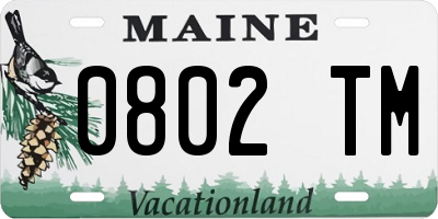 ME license plate 0802TM