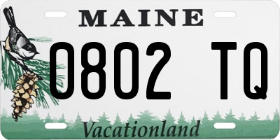 ME license plate 0802TQ