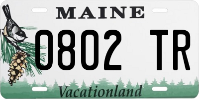 ME license plate 0802TR