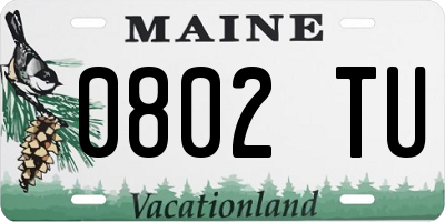 ME license plate 0802TU