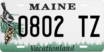 ME license plate 0802TZ