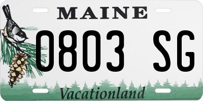 ME license plate 0803SG