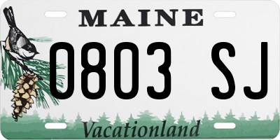 ME license plate 0803SJ