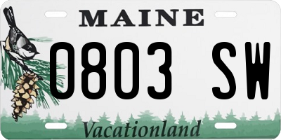ME license plate 0803SW