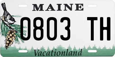 ME license plate 0803TH