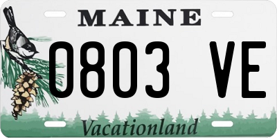 ME license plate 0803VE