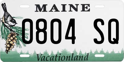 ME license plate 0804SQ