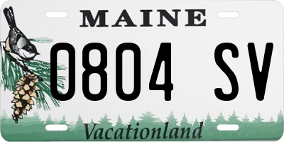 ME license plate 0804SV