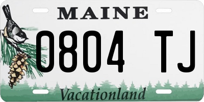 ME license plate 0804TJ