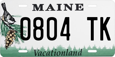 ME license plate 0804TK