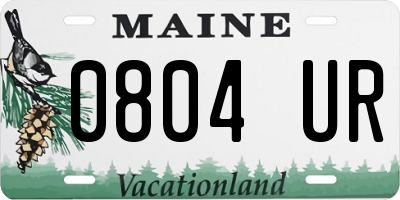 ME license plate 0804UR