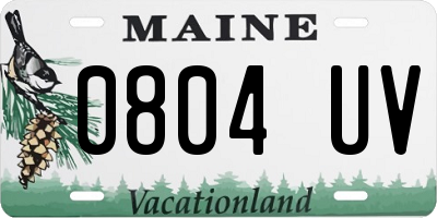 ME license plate 0804UV