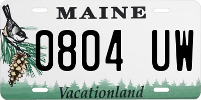ME license plate 0804UW