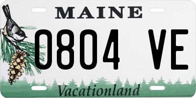 ME license plate 0804VE